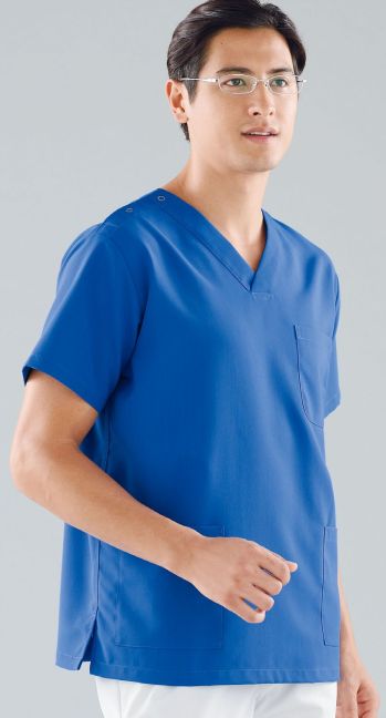手術衣 半袖ジャケット（ブルゾン・ジャンパー） KAZEN 133-85 スクラブ（男女兼用） 医療白衣com