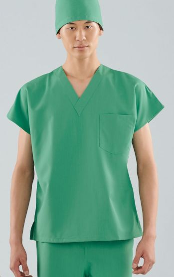 手術衣 半袖ジャケット（ブルゾン・ジャンパー） KAZEN 136-92 スクラブ（男女兼用・上衣） 医療白衣com