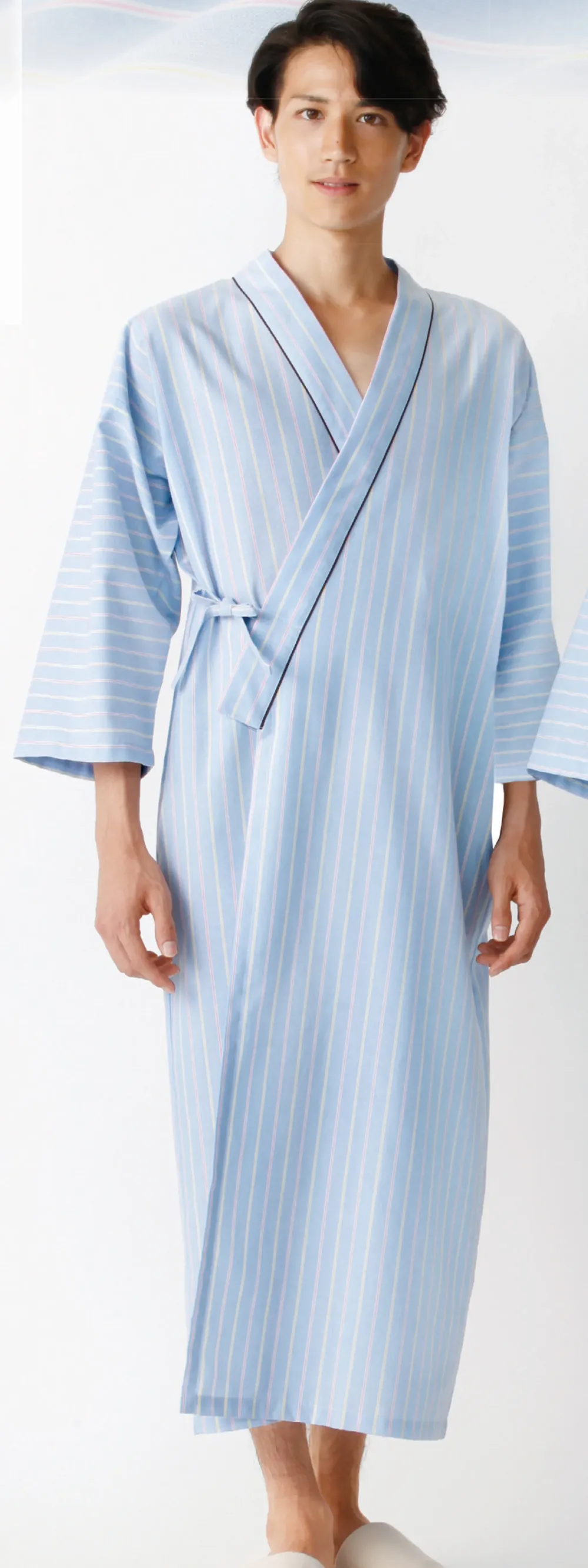 患者衣ガウン（ストライプ柄） KAZEN 289-98 白衣・診察衣・ナース服