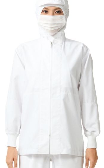 食品工場用 長袖白衣 KAZEN 402-20 ジャンパー（男女兼用）チュニックタイプ 食品白衣jp