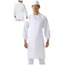 食品白衣jp 厨房・調理・売店用白衣 エプロン KAZEN 486-50 胸当てエプロン首掛け式（2枚入）
