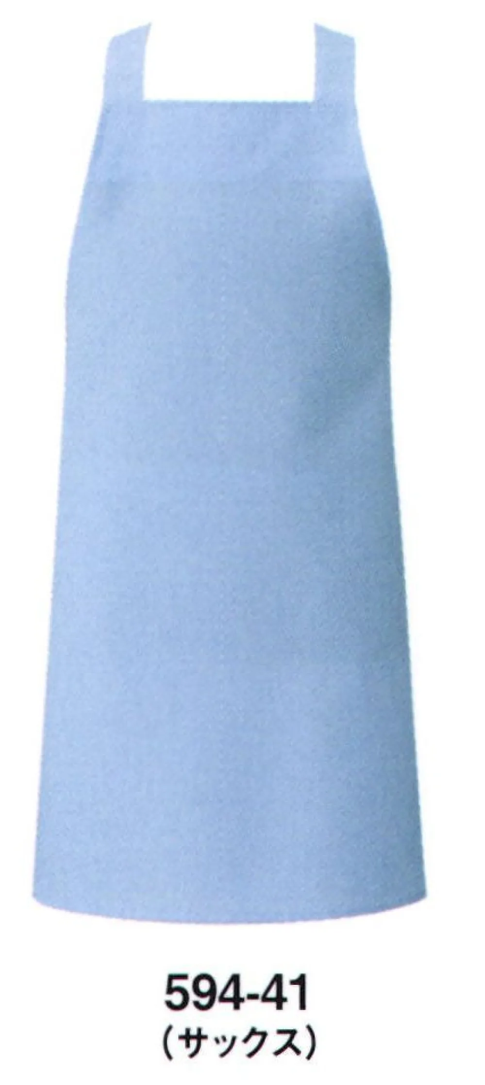 胸当てエプロン(H型) KAZEN 594-41 食品工場用白衣・給食衣