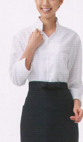 カジュアル 七分袖シャツ KAZEN 626-10 シャツ七分袖（男女兼用） サービスユニフォームCOM