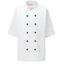 食品白衣jp 厨房・調理・売店用白衣 半袖コックシャツ KAZEN 628-10 コックシャツ五分袖（ホワイト）