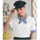 食品白衣jp 給食用 半袖コックシャツ KAZEN 630-21 レディスコックシャツ半袖