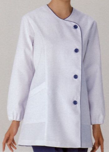 厨房・調理・売店用白衣 長袖白衣 KAZEN 660-31 女子調理衣長袖 食品白衣jp