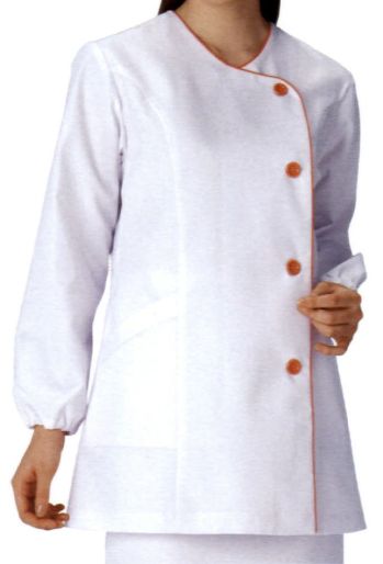 厨房・調理・売店用白衣 長袖白衣 KAZEN 660-36 女子調理衣長袖 食品白衣jp