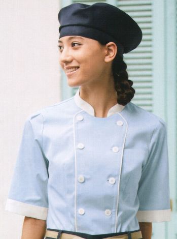 カジュアル 半袖コックシャツ KAZEN 691-71 レディスコックシャツ サービスユニフォームCOM