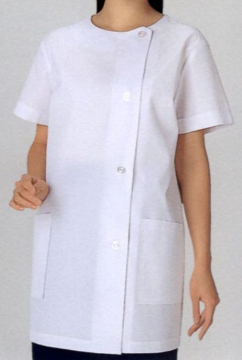 厨房・調理・売店用白衣 半袖白衣 KAZEN 751-30 半袖女子調理衣 食品白衣jp