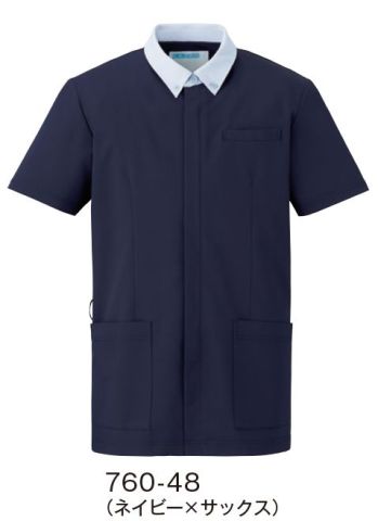 ドクターウェア 半袖ジャケット（ブルゾン・ジャンパー） KAZEN 760-48 メンズジャケット半袖 医療白衣com