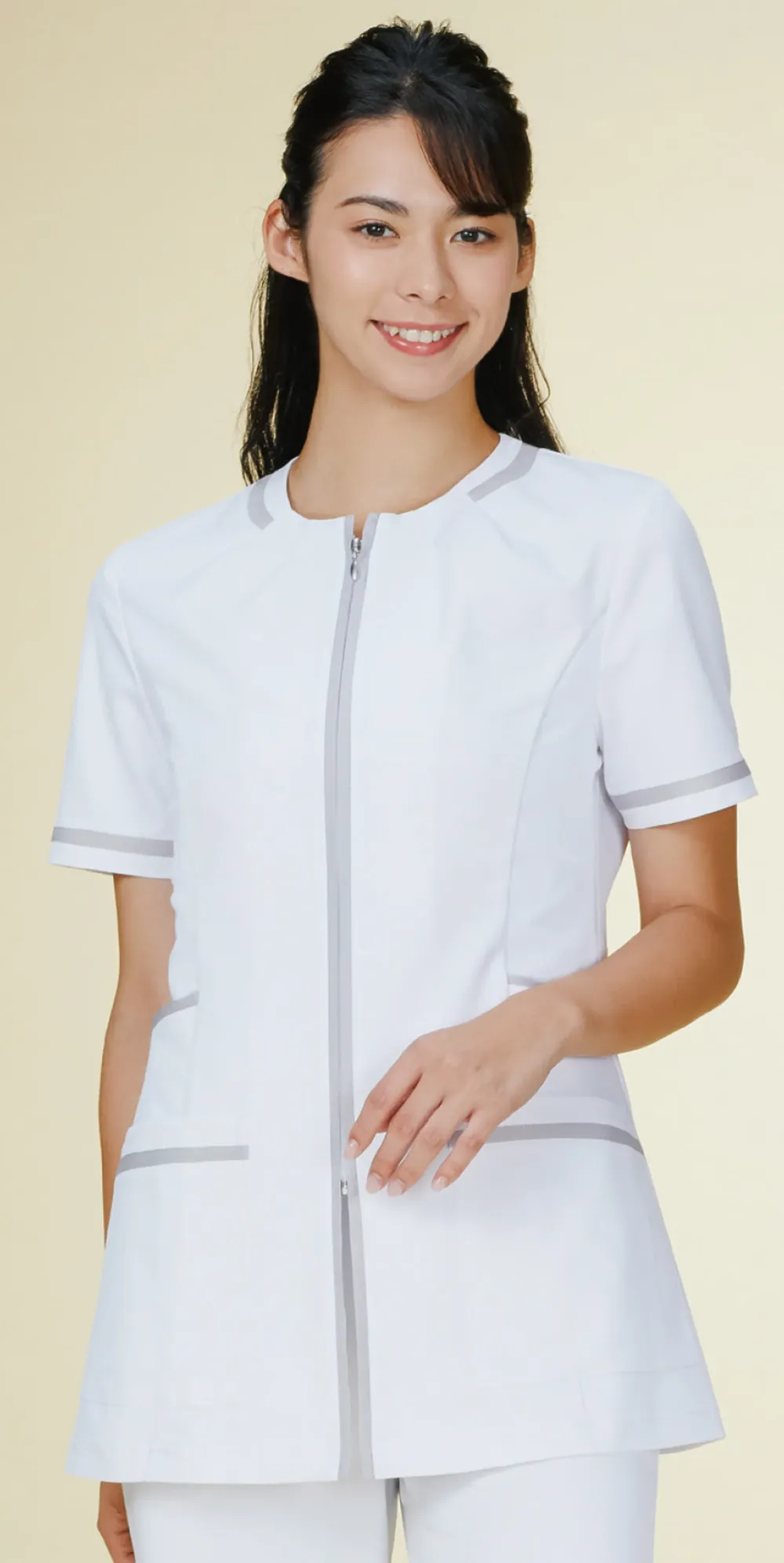 レディスジャケット半袖 KAZEN 780-40 白衣・診察衣・ナース服・介護服