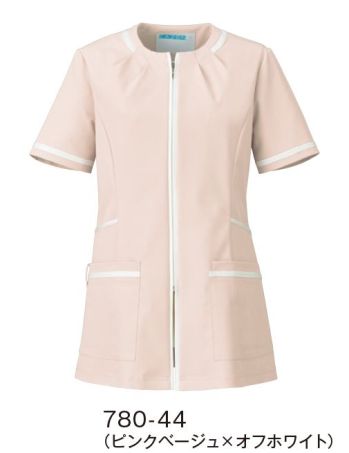 ナースウェア 半袖ジャケット（ブルゾン・ジャンパー） KAZEN 780-44 レディスジャケット半袖 医療白衣com
