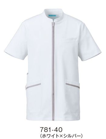 ドクターウェア 半袖ジャケット（ブルゾン・ジャンパー） KAZEN 781-40 メンズジャケット半袖 医療白衣com