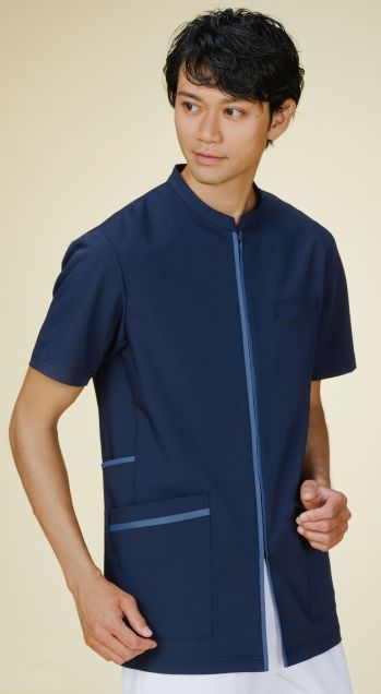 ドクターウェア 半袖ジャケット（ブルゾン・ジャンパー） KAZEN 781-48 メンズジャケット半袖 医療白衣com