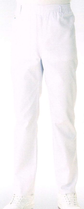 厨房・調理・売店用白衣 パンツ（米式パンツ）スラックス KAZEN 800-40 トレパン（メンズ／総ゴム） 食品白衣jp