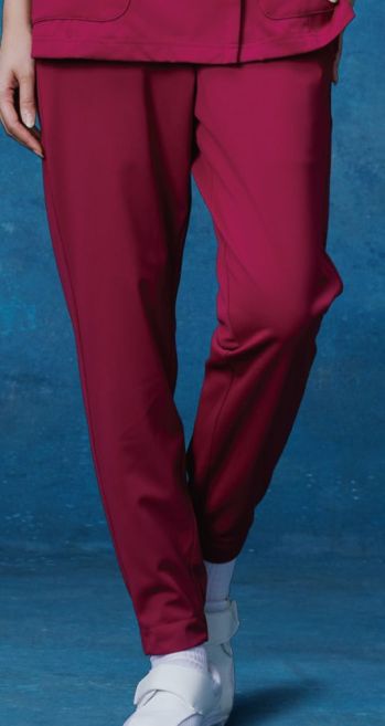 KAZEN 856-45 ジョガーパンツ（男女兼用） 裾が長くてもたつく時にはゴムの入っている部分を内側に織り込むことで約4cm裾上げすることができます。