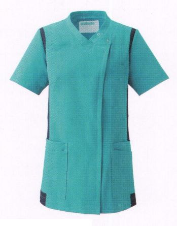 ドクターウェア 半袖ジャケット（ブルゾン・ジャンパー） KAZEN 972-42 レディススクラブ（前開き） 医療白衣com