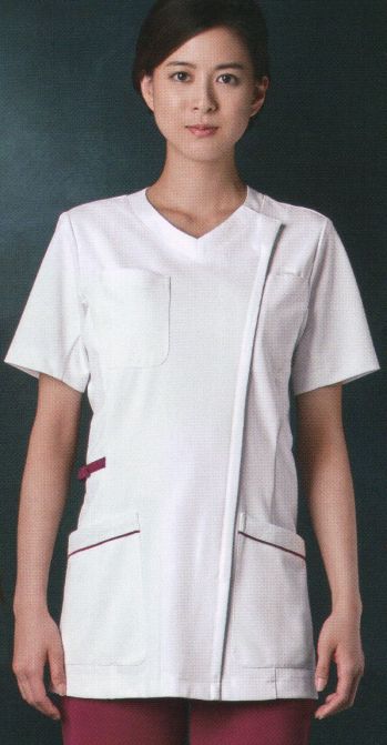ドクターウェア 半袖ジャケット（ブルゾン・ジャンパー） KAZEN 981-15 レディススクラブジャケット半袖 医療白衣com