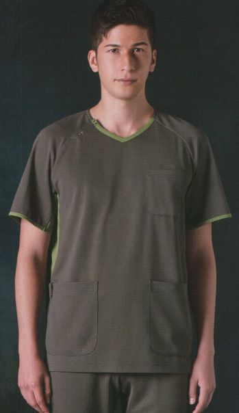 ドクターウェア 半袖ジャケット（ブルゾン・ジャンパー） KAZEN 983-12 スクラブ（男女兼用） 医療白衣com