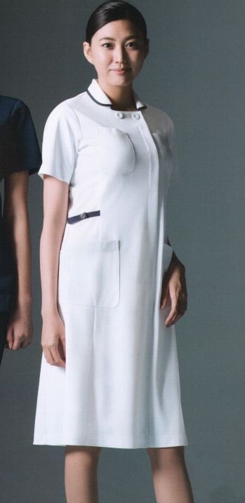 ナースウェア 半袖ワンピース KAZEN 990-18 ワンピース半袖 医療白衣com