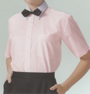 カジュアル 半袖シャツ KAZEN AP1277 半袖女子クレリックシャツ サービスユニフォームCOM