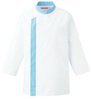 給食用 七分袖コックシャツ KAZEN APK215-11 コックシャツ七分袖 食品白衣jp