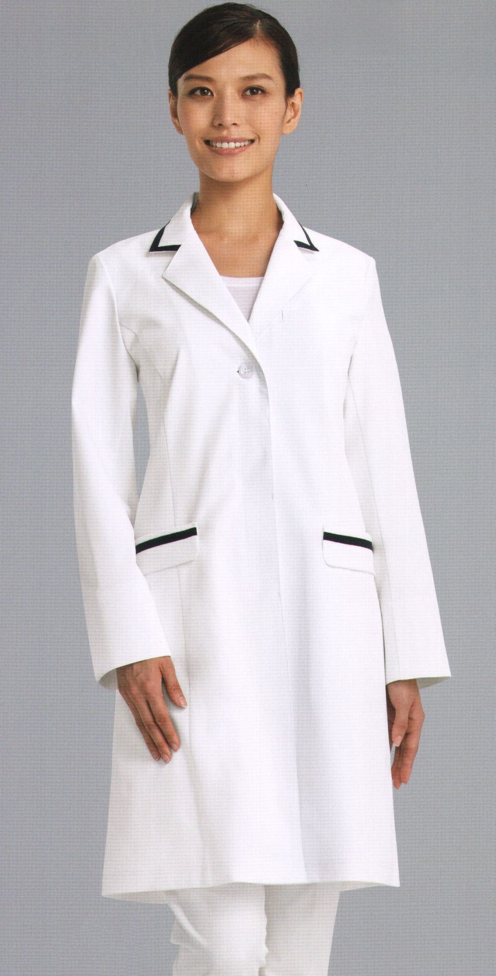 売れ筋ランキングも KAZEN カゼン レディス診察衣S型 長袖 260-90 ホワイト M