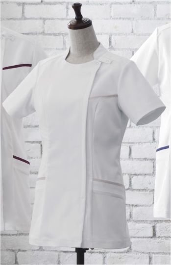 ドクターウェア 半袖ジャケット（ブルゾン・ジャンパー） KAZEN KZN700-16 レディスジャケット半袖 医療白衣com