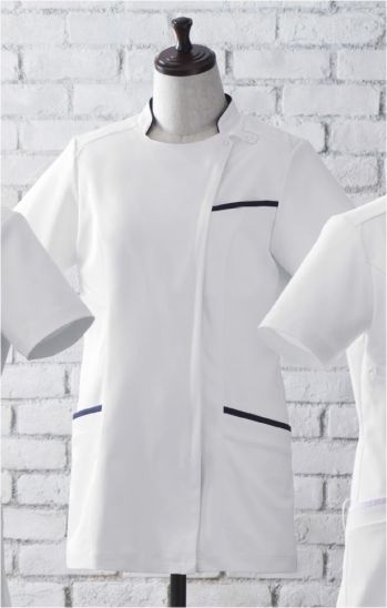 ドクターウェア 半袖ジャケット（ブルゾン・ジャンパー） KAZEN KZN700-18 レディスジャケット半袖 医療白衣com