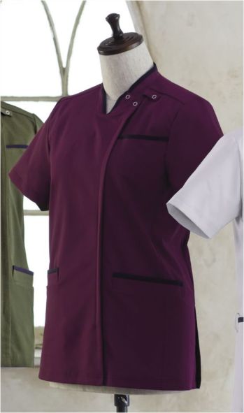 ドクターウェア 半袖ジャケット（ブルゾン・ジャンパー） KAZEN KZN705-45 スクラブジャケット半袖（男女兼用） 医療白衣com