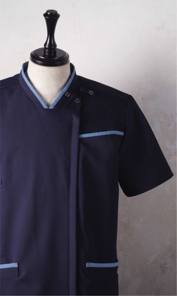 ドクターウェア 半袖ジャケット（ブルゾン・ジャンパー） KAZEN KZN705-48 スクラブジャケット半袖（男女兼用） 医療白衣com