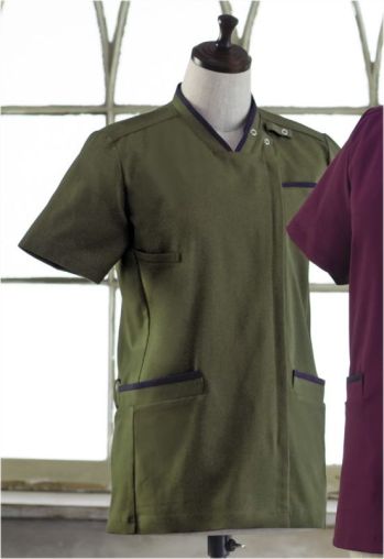 ドクターウェア 半袖ジャケット（ブルゾン・ジャンパー） KAZEN KZN705-49 スクラブジャケット半袖（男女兼用） 医療白衣com