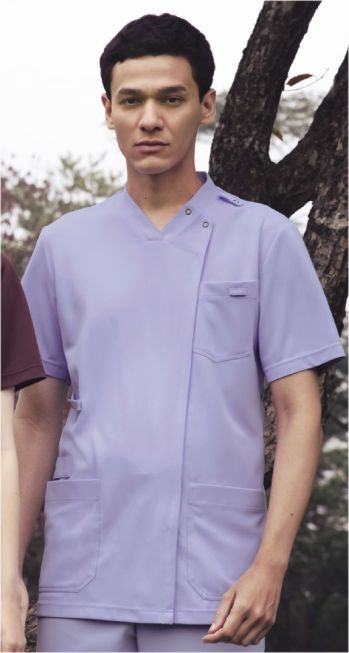 ドクターウェア 半袖ジャケット（ブルゾン・ジャンパー） KAZEN KZN715-21 スクラブジャケット半袖（男女兼用） 医療白衣com