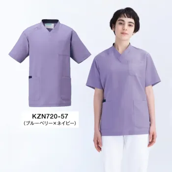 ナースウェア 半袖ジャケット（ブルゾン・ジャンパー） KAZEN KZN720-57 スクラブ（男女兼用） 医療白衣com