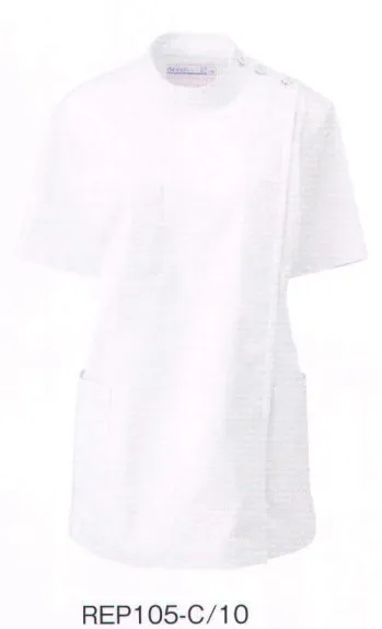 KAZEN・理容・美容・REP105-10・レディス横掛け半袖
