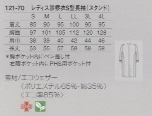 KAZEN 121-70 レディスコート 見学者用白衣のご紹介。あると便利な工場見学のための白衣をご用意いたしました。 サイズ／スペック