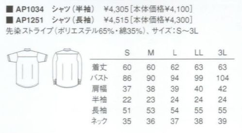 KAZEN AP1034 半袖女子シャツ ※画像は長袖ですが、この商品は半袖になります。 サイズ／スペック