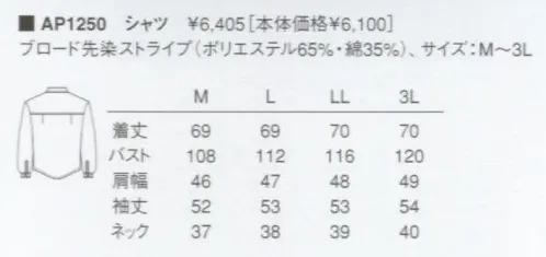 KAZEN AP1250 長袖女子シャツ  サイズ／スペック