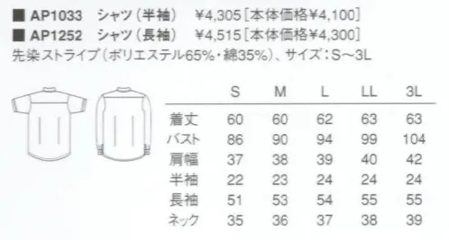 KAZEN AP1252 長袖女子シャツ ※画像は半袖ですが、この商品は長袖になります。 サイズ／スペック