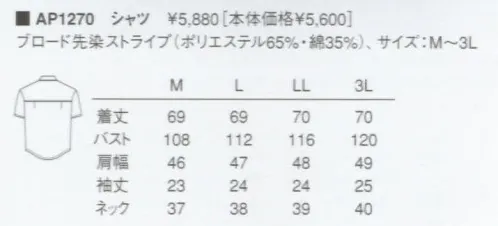 KAZEN AP1270 半袖女子シャツ  サイズ／スペック