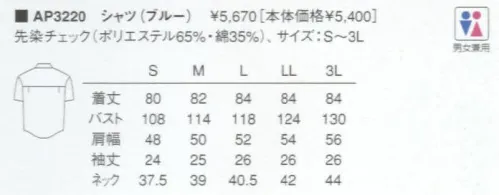 KAZEN AP3220 半袖シャツ  サイズ／スペック