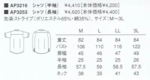 KAZEN AP3253 長袖男子シャツ ※画像は半袖ですが、この商品は長袖になります。 サイズ／スペック