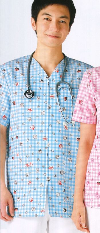 ドクターウェア 半袖ジャケット（ブルゾン・ジャンパー） KAZEN ANP135-C71 スクラブ(男女兼用) 医療白衣com