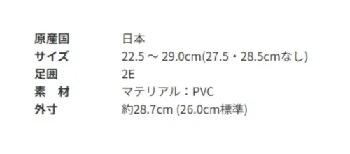 アサヒシューズ KG32433 クリーンセーフ 300 ネイビー ■商品説明22.5～29.0cm(27.5・28.5cmなし)と、幅広いサイズ展開の日本製ブーツ。「耐油性ソール」を採用しており、食品加工など床面に油が多い場所でも変形しにくい靴底です。（動物油・植物油・機械油）【長靴のお手入れ】1.表面に付いた汚れを水で洗い流します。 汚れが落ちにくい場合は柔らかいスポンジなどを利用してください。2.靴内まで水が入った場合は丸めた新聞紙などを靴内に入れると乾燥 を補助する事が出来ます。乾燥に利用した新聞紙は放置せず交換してください。3.風通しの良い日陰などで乾燥させてください。 しっかり乾燥させる事で臭いの原因となる細菌の繁殖を抑え、靴内を清潔に保つ事が出来ます。 サイズ／スペック