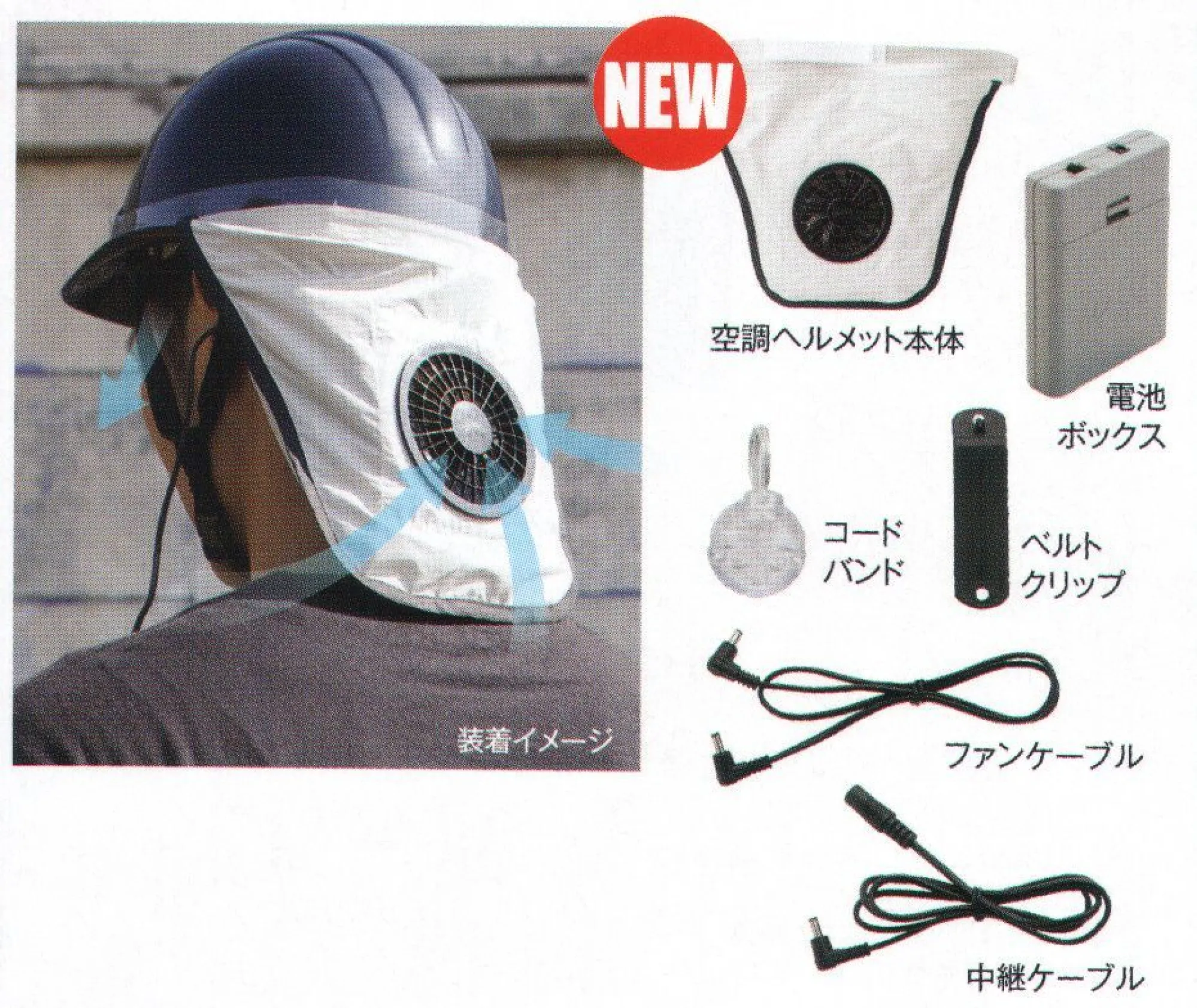 山田辰 HM-AC02 空調ヘルメット（9-32） 蒸れるヘルメット内部や首筋をクールに保ちます。●新発明の理想送風方式により、温度-6.9℃、湿度-32％を実現しました。●大量の外気をヘルメット内に送風し、汗の気化熱で頭部を冷却します。【セット内容】・空調ヘルメット本体・電源ボックス・ベルトクリップ・コードバンド・ファンケーブル・中継ケーブル・ファン1個※ヘルメットは別売りです。※この商品は、ご注文後のキャンセル・返品・交換ができませんので、ご注意下さいませ。※なお、この商品のお支払方法は、先振込（代金引換以外）にて承り、ご入金確認後の手配となります。