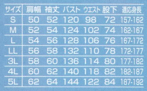 山田辰 1-9850 空調機能付き長袖つなぎ服 綿100％と風の心地よさ衣服内をパワーで爽快にする暑さ対策ユニフォーム空調服®待望の綿100％素材が新登場！汗を気化させる時に奪われる気化熱で人体は体温を下げる仕組みになっています。その原理を応用したクールな「空調服」が今大人気です。そして今季綿100％の生地を採用した新ユニフォーム#1-9850が新登場。空調服の涼しい機能はそのままに、しなやかな綿素材の肌触りもプラスされよりクールな一着に仕上がりました。あなたもこの新しい涼しさを是非ご体感ください。●袖口には大型のマジックテープを採用。自由にサイズを調節できるので、衣服内の空気の排出に有効です。●腰部にウエストのサイズを調節できる大型のマジックテープを採用。上半身・下半身へ空気の流れを調節できます。●右胸ポケットは物落ちを防ぐのに有効なファスナータイプ。オートバイのロゴもオシャレなワンポイントです。●左胸ポケットはオーバーフラップタイプ。容量もたっぷりです。●衿内側の調節用ヒモを使用することで衿部分に空間が生まれ、衣服内の空気を通りやすくします。●衿部分のヒモは今までの結ぶタイプからボタンで留めるタイプへと進化し、簡単にセットすることができます。●衣服内部の2ヶ所にバッテリー用ポケットがありますので、お好みの位置をお選び頂けます。●衣服内の空気の流れを良くするために、空気の漏れを防ぐ効果に優れた高密度の綿素材生地を採用しています。●衣服内部のファン、ケーブル、バッテリー部は簡単に取り外すことが可能です。※こちらをお使いになるには、別売りの別売りのスターターキット(ファンユニット＆バッテリー)が必要です。 サイズ／スペック