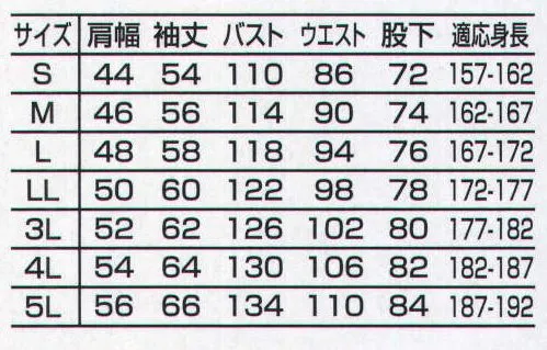 山田辰 5102 つなぎ服（防炎） 安全機能がさらに進化した防災ツヅキ服肌ざわりの良いコットンにアクリル系繊維プロテックスをプラスし、防災性を高めた素材「ブレバノネクスト」を採用した新タイプの防災ツヅキ服＃1-5102が今季新登場！コットンの優しい着用感、吸汗性に数々の燃焼テストにより実証された優れた防炎性をプラスした他の防炎タイプとは一線を画すユニフォームです。スタイルはドラゴンカット（ノーフォーク）の採用で腕の動きがスムーズになっており、衿はマジックテープを留めるだけで、スタンドカラーにもオープンカラーにもなる2ウェイタイプ。カラーは定番のネイビーカラーに加え、ワークシーンに映える鮮やかなオレンジも採用。安全性と快適性を高レベルで実現する＃1-5102は防災ユニフォームの進化したスタイルです。特長・BREVANONEXT生地使用（防災＆静電気防止素材）・ドラゴンカット採用・帯電防止織物使用。・日本製生地使用・YKK難燃ファスナー使用機能●袖口は大型マジックテープの採用で自由にサイズを調節できます。●背面にはノーフォークを採用。腕の引きつりを低減します。さらにノーフォーク内と脇部分にカラーの切り返しを採用。腕の動きと共にカラーが見えるオシャレなワンポイントです。●衿部分はマジックテープで留める事により、スタンドカラーにもなる2WAY仕様。「BREVANONEZT ブレバノネクスト」コットンに難燃性の優れたアクリル系繊維プロテックスを混紡。天然素材コットンが持つ吸湿・吸汗性、やさしいタッチと優れた難燃性を両立しています。アメリカ防災基準（NFPA2112)に適合した生地を使用しています。 サイズ／スペック