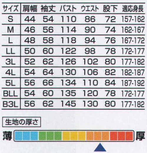 山田辰 8200 つなぎ服 繰り返しの洗濯による風合い劣化を抑制。【EspineEXエスパインイーエックス】従来の綿高混率素材では避けられなかった繰り返しの洗濯による生地表面の毛羽立ち・白化等の経時変化を抑制する画期的な紡績糸です。●袖口は大型マジックテープ採用で、自由にサイズを調節できます。●脚部両サイドには小物を入れるのに便利なポケットを付けました。もちろんオーバーフラップ付き。 サイズ／スペック