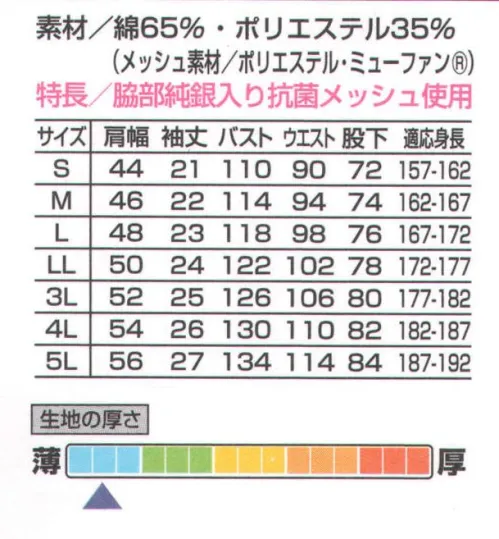 山田辰 8301 半袖ツヅキ服(1-8301) 機能充実の三重環縫タフネスユニフォーム。夜間に光る反射テープを織り込んだタブや、マチ付の胸ポケットなど、充実の機能をそのスタイルに組み込んだスタイリッシュユニフォームが今季新登場です。ただスタイリッシュなだけでなく、強力三重環縫によりさらにタフに仕上がっています。三重のステッチの両端と中央のステッチの色を変えるなど、細かなおしゃれポイントも満載です。カラーもインパクトのある人気の4色をご用意しました。ワークシーンにピッタリのタフネスユニフォーム、今季おすすめの一着です。※長袖タイプは商品番号「8300」になります。 サイズ／スペック