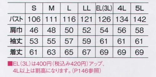 ビッグボーン 647 長袖ジャケット ハードワークだからこそ決めたい「見た目」。なぜなら、それはできる男の証だから。※サイズ6Lは販売終了いたしました。 サイズ／スペック